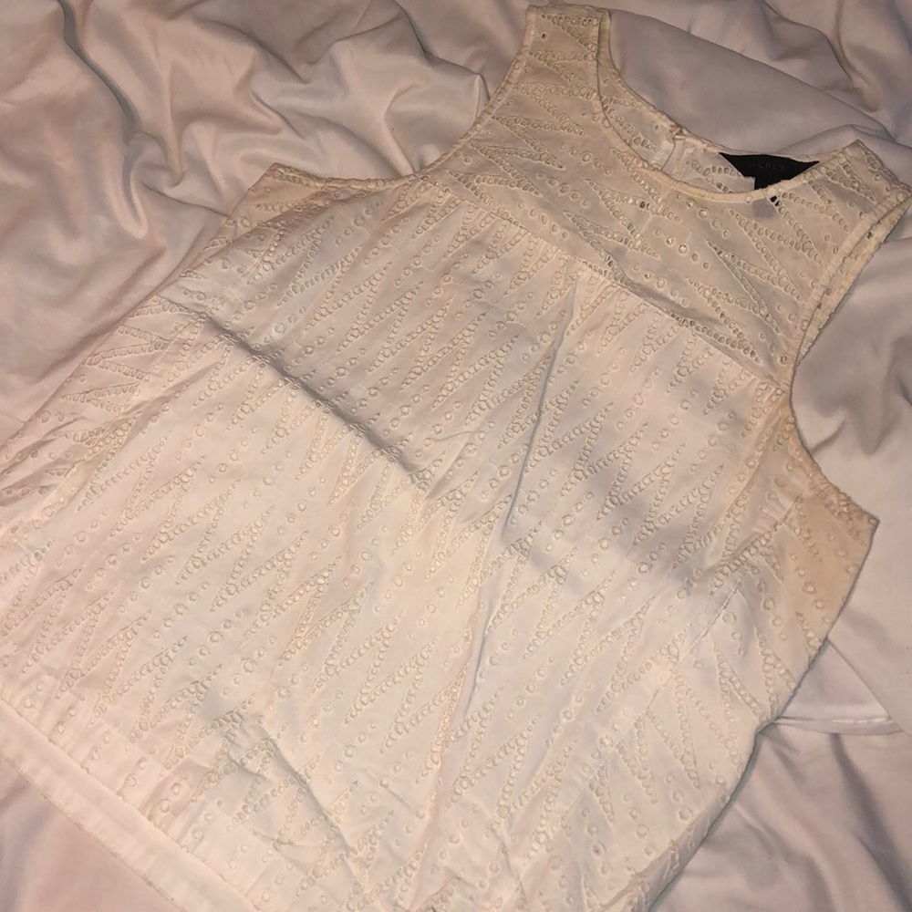 J Crew White Eyelet Tank